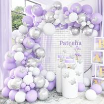 Kit Balloon Arch Pateeha Purple 140 unidades para decoração de aniversário Kit Balloon Arch Pateeha Purple 140 unidades para decoração de aniversário