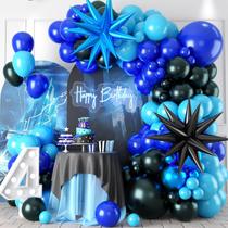 Kit Balloon Arch Sowide azul e preto com balão Star Foil Kit Balloon Arch Sowide azul e preto com balão Star Foil