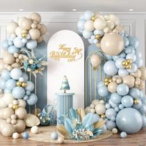 Kit Balloon Arch Sowide Dusty Blue com azul claro e branco