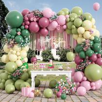 Kit Balloon Arch Sowide, rosa, verde, 122 unidades para decoração de festas Kit Balloon Arch Sowide, rosa, verde, 122 unidades para decoração de festas