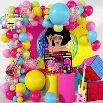 Kit Balloon Arch, tema de discoteca dos anos 80 com 110 unidades Boombox, Music Kit Balloon Arch, tema de discoteca dos anos 80 com 110 unidades Boombox, Music