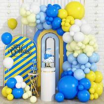 Kit Balloon Garland Arch, 104 unidades, azul, amarelo, branco