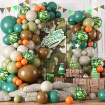 Kit Balloon Garland Arch 107 unidades com tema de camuflagem verde militar Kit Balloon Garland Arch 107 unidades com tema de camuflagem verde militar