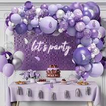Kit Balloon Garland Arch 107 unidades de látex roxo lavanda
