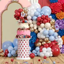 Kit Balloon Garland Arch, 110 unidades de látex vermelho e azul com ferramentas Kit Balloon Garland Arch, 110 unidades de látex vermelho e azul com ferramentas