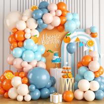 Kit Balloon Garland Arch, 120 unidades de balões de látex laranja e azul Kit Balloon Garland Arch, 120 unidades de balões de látex laranja e azul
