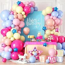Kit Balloon Garland Arch, 141 unidades de látex rosa e azul Kit Balloon Garland Arch, 141 unidades de látex rosa e azul