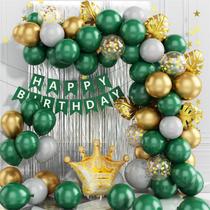 Kit Balloon Garland Arch, 67 unidades de látex vermelho, verde e dourado Kit Balloon Garland Arch, 67 unidades de látex vermelho, verde e dourado