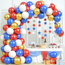 Kit Balloon Garland Arch, 93 unidades, vermelho, azul, branco, ouro Kit Balloon Garland Arch, 93 unidades, vermelho, azul, branco, ouro