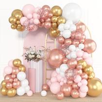 Kit Balloon Garland Arch Amandir Rose Gold 153 unidades com 18 12 10 5 polegadas