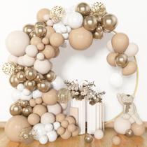 Kit Balloon Garland Arch Amandir White Sand 153 unidades