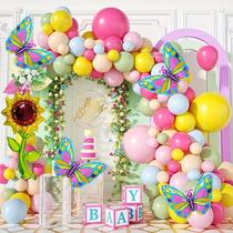 Kit Balloon Garland Arch Butterfly Sunflower 158 unidades