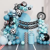 Kit Balloon Garland Arch Car Paivanwoo Race Car Dusty Blue & Black