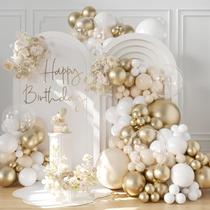 Kit Balloon Garland Arch CROSSFINGERS branco/dourado 132 unidades
