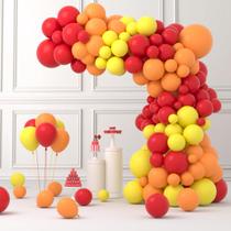 Kit Balloon Garland Arch Cunnikku 122 unidades com tema de caminhão de bombeiros Kit Balloon Garland Arch Cunnikku 122 unidades com tema de caminhão de bombeiros