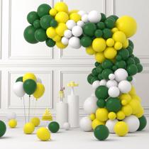 Kit Balloon Garland Arch Cunnikku Retro Verde Amarelo Branco