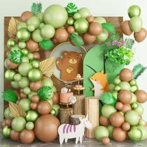 Kit Balloon Garland Arch Forest Animal 92 unidades verdes Kit Balloon Garland Arch Forest Animal 92 unidades verdes