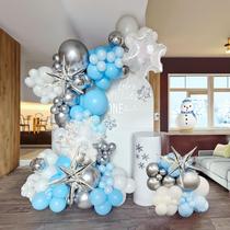 Kit Balloon Garland Arch Froufing, 126 unidades, azul, branco, prata