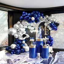Kit Balloon Garland Arch Froufing azul marinho/prata 142 unidades