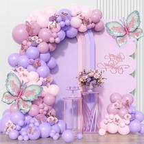 Kit Balloon Garland Arch GLMFAN Purple Butterfly 165 unidades