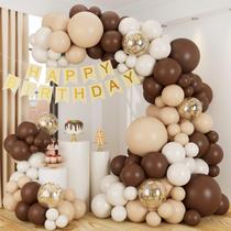 Kit Balloon Garland Arch Grcypa Brown com balões e confetes