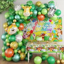 Kit Balloon Garland Arch Jungle Safari 81 unidades verdes Kit Balloon Garland Arch Jungle Safari 81 unidades verdes
