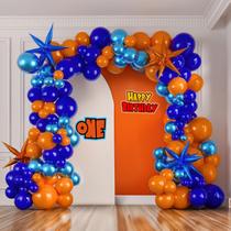 Kit Balloon Garland Arch Kozee Orange Metallic Blue 122 unidades Kit Balloon Garland Arch Kozee Orange Metallic Blue 122 unidades