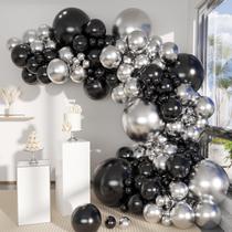 Kit Balloon Garland Arch MEBAY Black Silver 146 unidades de látex