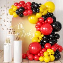 Kit Balloon Garland Arch MEBAY Vermelho Preto Amarelo 155 unidades Kit Balloon Garland Arch MEBAY Vermelho Preto Amarelo 155 unidades