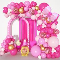 Kit Balloon Garland Arch Ouddy Party Princess Pink 142 unidades Kit Balloon Garland Arch Ouddy Party Princess Pink 142 unidades