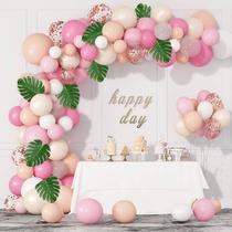 Kit Balloon Garland Arch, ouro rosa, rosa, 88 unidades com Monstera Kit Balloon Garland Arch, ouro rosa, rosa, 88 unidades com Monstera