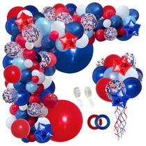 Kit Balloon Garland Arch PERPAOL 140 unidades azul marinho vermelho branco Kit Balloon Garland Arch PERPAOL 140 unidades azul marinho vermelho branco