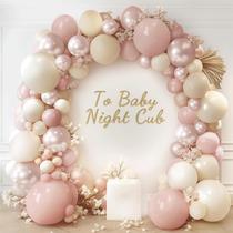 Kit Balloon Garland Arch PUFFLD Boho Dusty Pink com branco