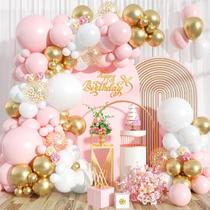 Kit Balloon Garland Arch rosa/dourado 122 unidades de látex/papel alumínio Kit Balloon Garland Arch rosa/dourado 122 unidades de látex/papel alumínio