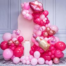 Kit Balloon Garland Arch SANERYI 147 unidades rosa para festa de meninas