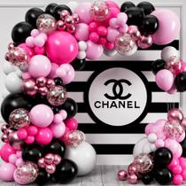 Kit Balloon Garland & Arch SHERYL DECOR Rosa Preto Branco Kit Balloon Garland & Arch SHERYL DECOR Rosa Preto Branco