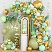 Kit Balloon Garland Arch Theme Abacate Green Forest, 107 unidades Kit Balloon Garland Arch Theme Abacate Green Forest, 107 unidades