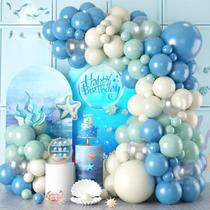 Kit Balloon Garland Arch Theme Ocean Theme 92 unidades em azul e aqua Kit Balloon Garland Arch Theme Ocean Theme 92 unidades em azul e aqua