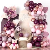 Kit Balloon Garland Arch Togvu Burgundy Pink para decoração de festa
