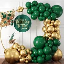 Kit Balloon Garland Arch verde escuro e dourado 131 unidades Kit Balloon Garland Arch verde escuro e dourado 131 unidades