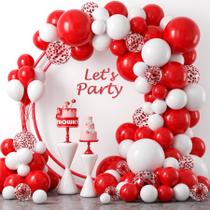 Kit Balloon Garland Arch YAOWKY vermelho e branco 124 unidades