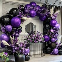 Kit Balloon Garland Captank roxo/preto para decoração de festa