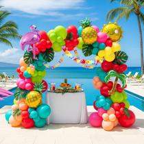 Kit Balloon Garland Flamingo Tropical Hot Pink Teal Orange Kit Balloon Garland Flamingo Tropical Hot Pink Teal Orange