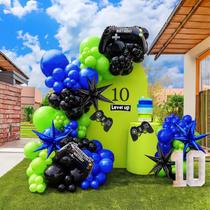 Kit Balloon Garland Kozee Gaming 113 unidades azul verde preto Kit Balloon Garland Kozee Gaming 113 unidades azul verde preto