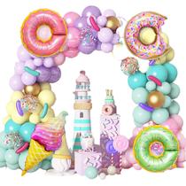 Kit Balloon Garland Macaron Dreamy Donut 135 unidades com papel alumínio Kit Balloon Garland Macaron Dreamy Donut 135 unidades com papel alumínio
