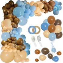 Kit Balloon Garland PERPAOL 147 unidades de balões de café azuis e marrons Kit Balloon Garland PERPAOL 147 unidades de balões de café azuis e marrons