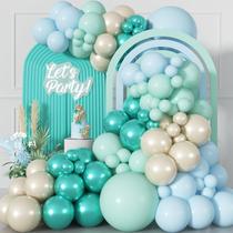 Kit Balloon Garland Togvu Teal Macaron Pearl White Mix Kit Balloon Garland Togvu Teal Macaron Pearl White Mix
