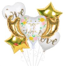 Kit Balloons Love Happy Anniversary, 6 unidades Mylar 88x47cm Kit Balloons Love Happy Anniversary, 6 unidades Mylar 88x47cm