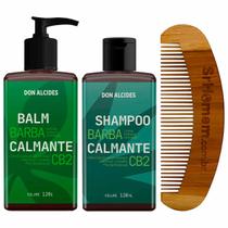 Kit Balm e Shampoo Para Barba CB2 e Pente Curvo Don Alcides