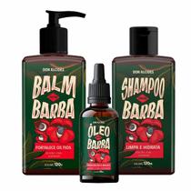 Kit Balm Óleo E Shampoo Para Barba Guaraná Don Alcides